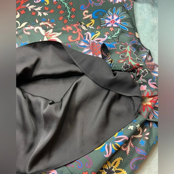 Tory Burch Womens Shift Dress Printed Silk Twill Black Mountain Floral Size 12 - Picture 14 of 16